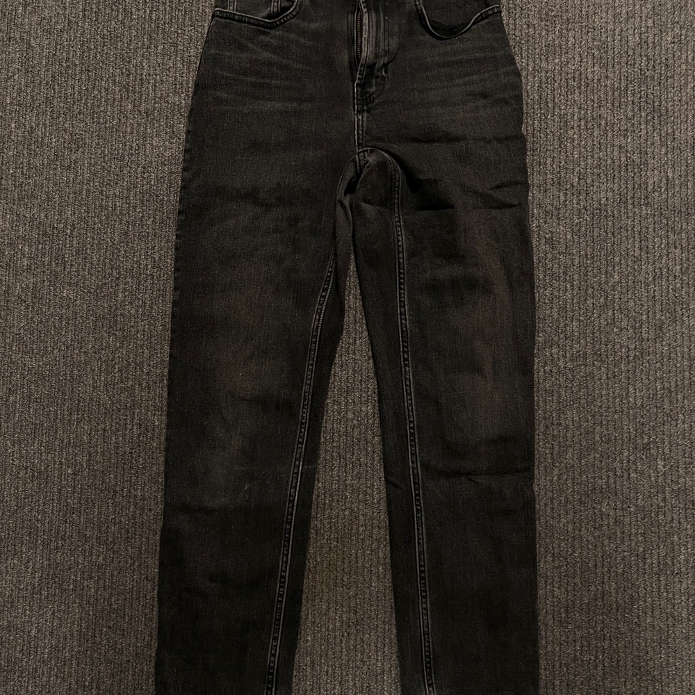 Everlane High Waist Straight Jeans - Dark Grey (25 Ankle)